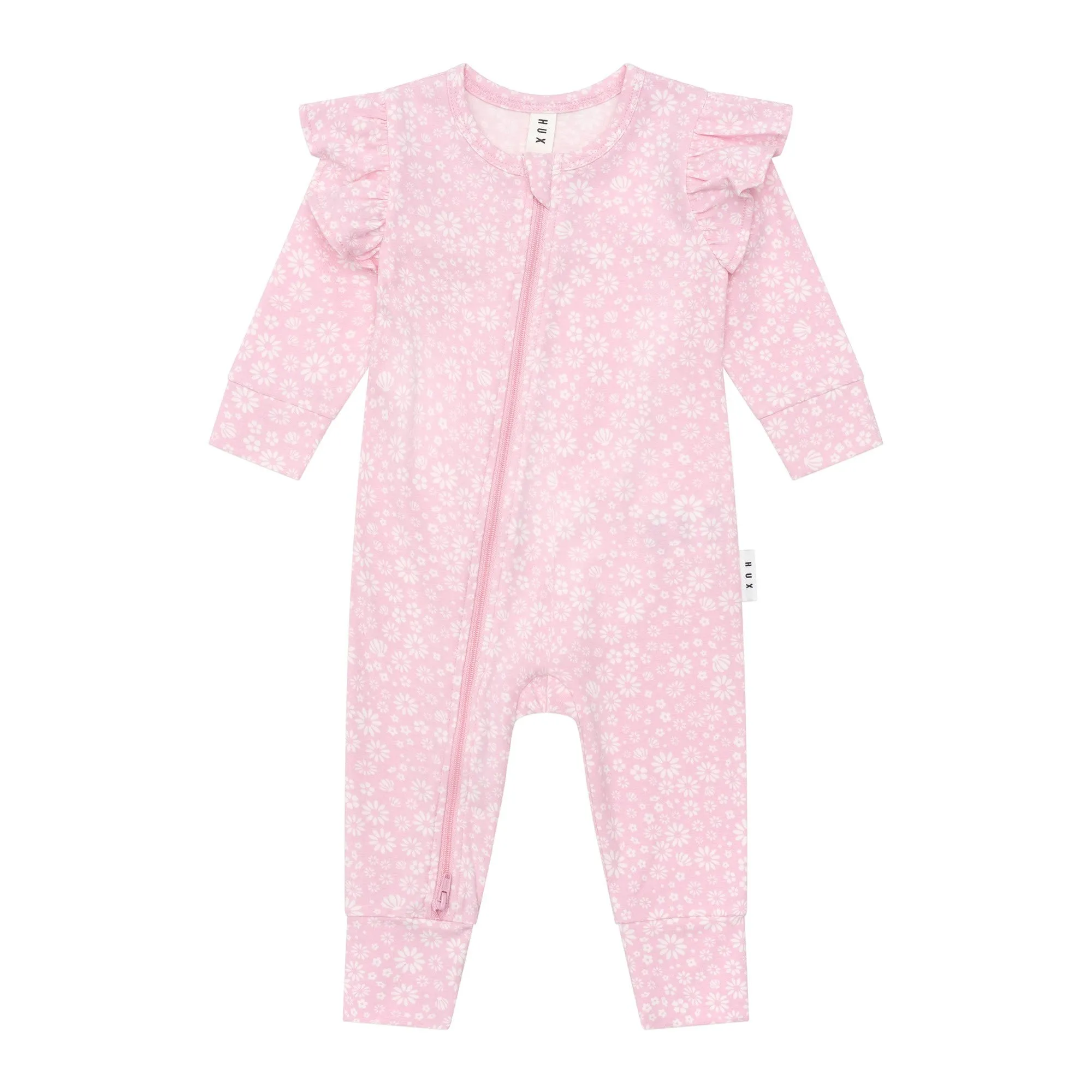 Huxbaby Daisy Seashell Frill Romper - Lilac Mist