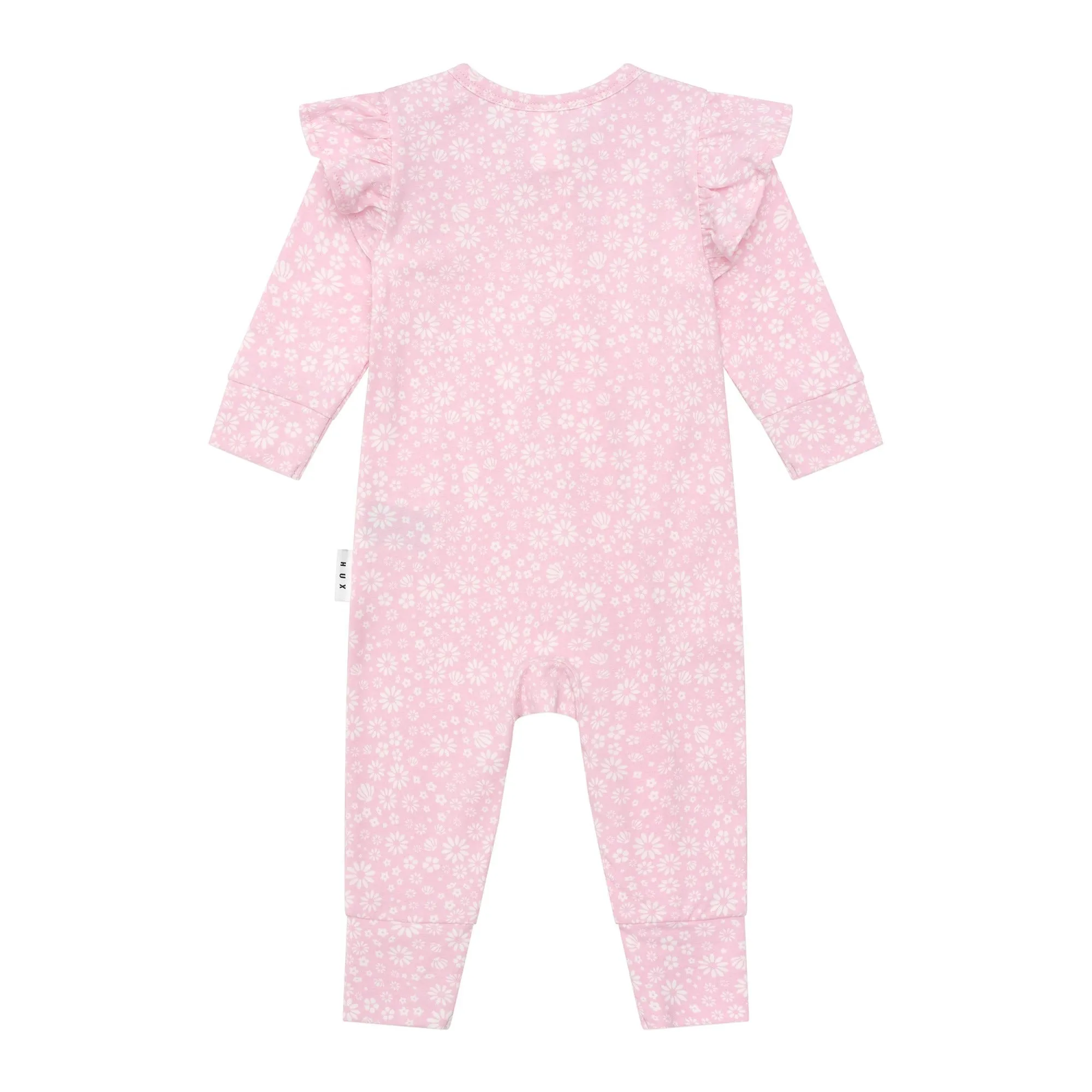 Huxbaby Daisy Seashell Frill Romper - Lilac Mist