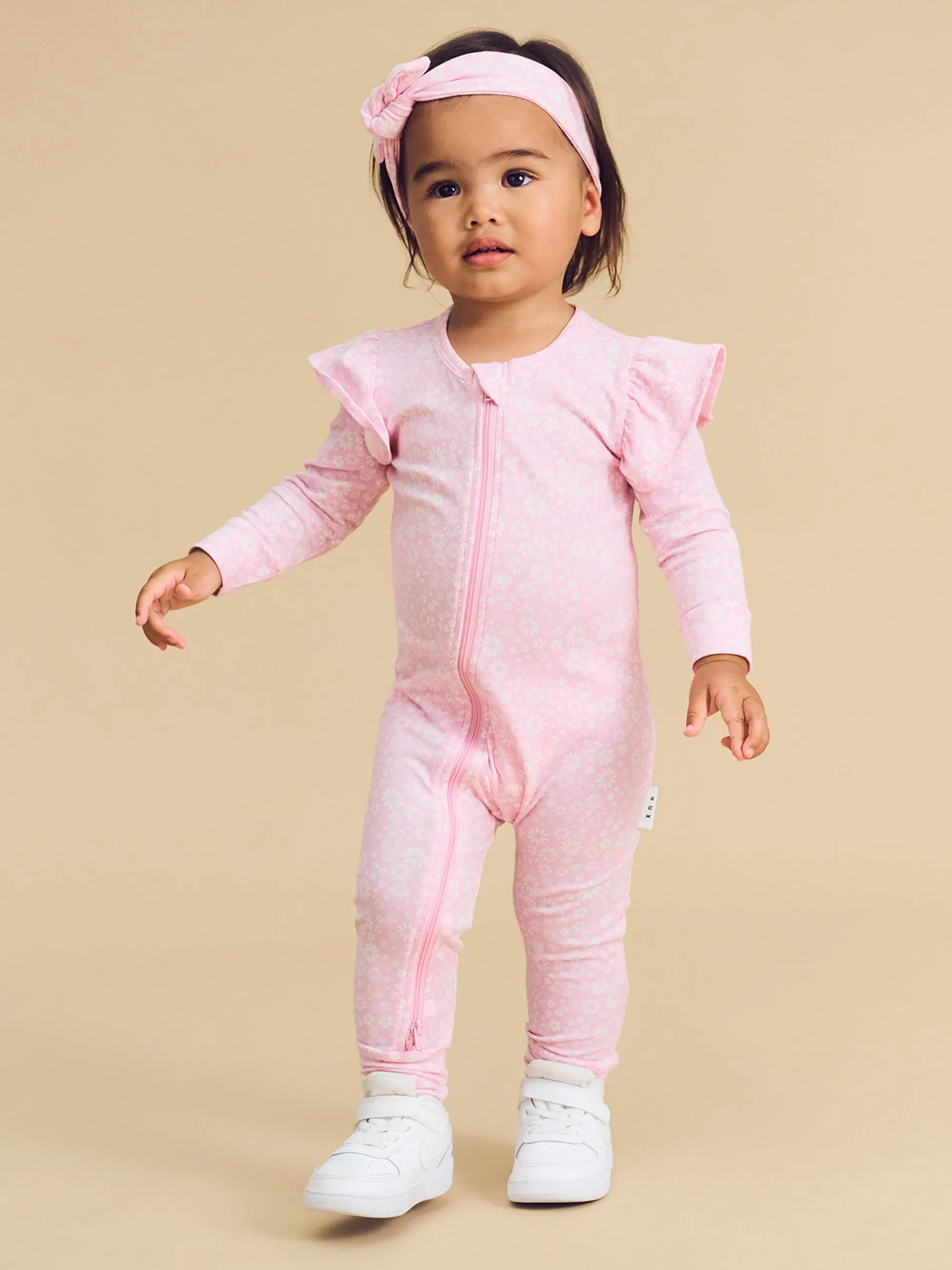 Huxbaby Daisy Seashell Frill Romper - Lilac Mist