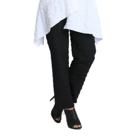 IC Collection Pull-On Textured Straight Leg Pant in Black - 2325P
