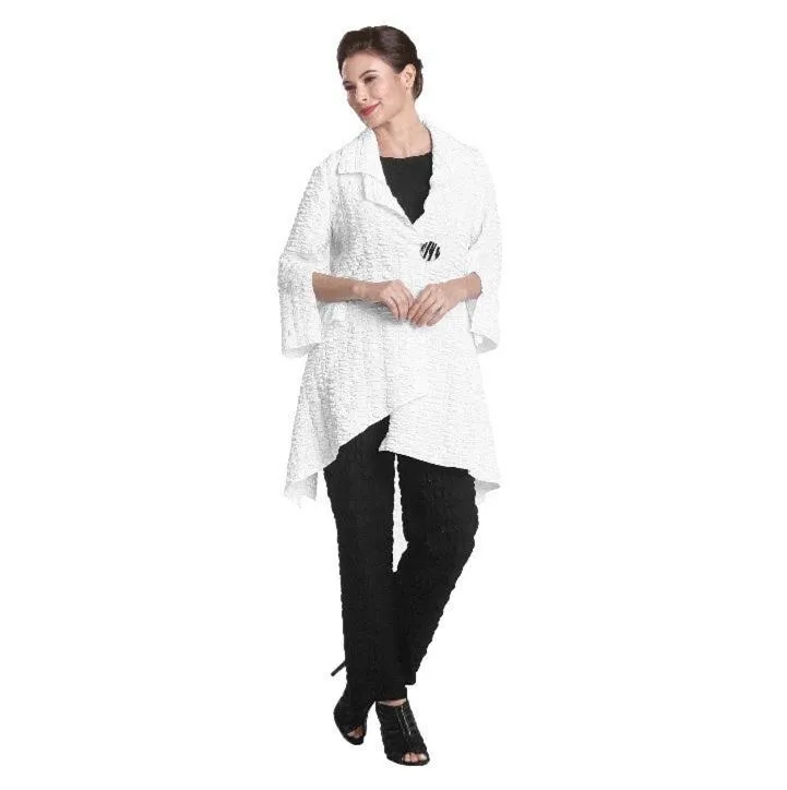 IC Collection Pull-On Textured Straight Leg Pant in Black - 2325P