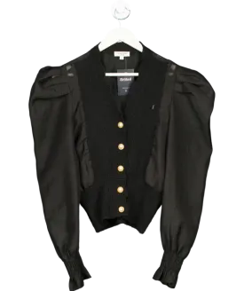 Jovonna London Black The Fen Puff. sleeve Cardigan UK S