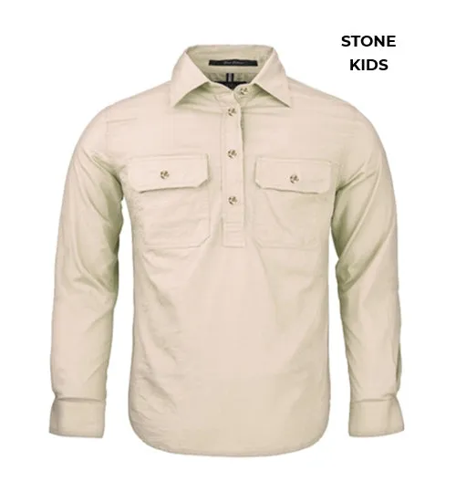 KIDS - PILBARA CLOSED FRONT WORK SHIRT RM400CF