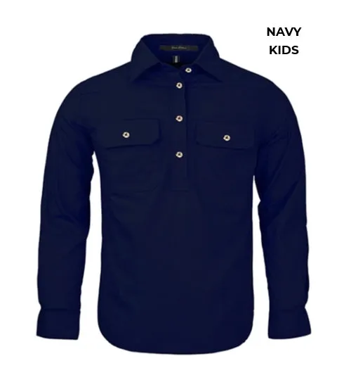 KIDS - PILBARA CLOSED FRONT WORK SHIRT RM400CF