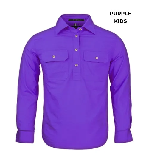 KIDS - PILBARA CLOSED FRONT WORK SHIRT RM400CF