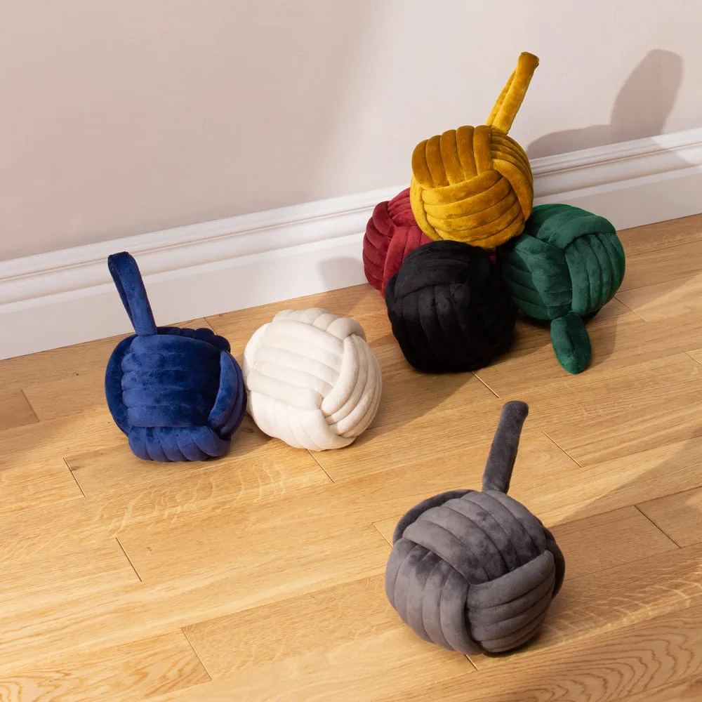 Knot Velvet Door Stop Navy