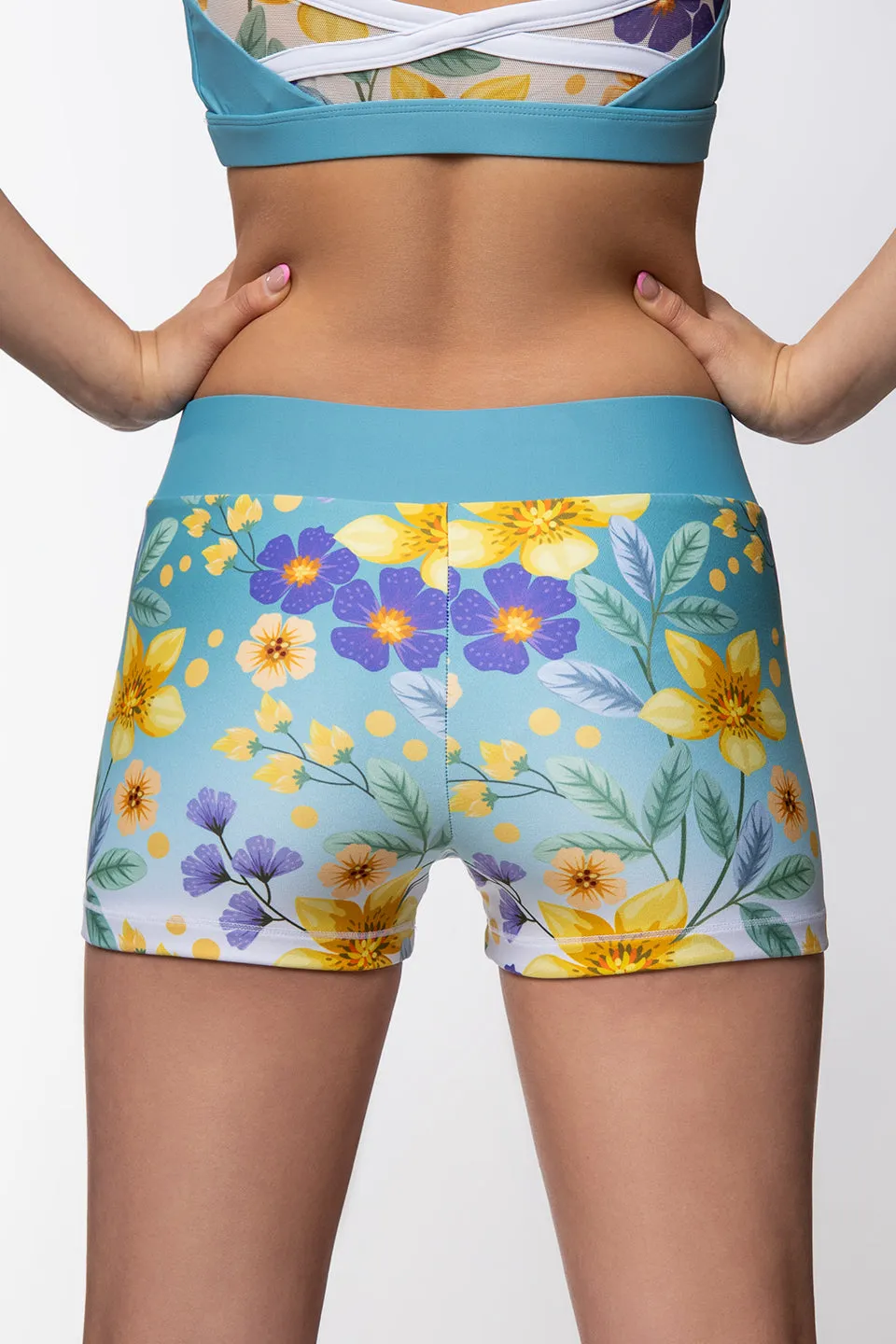 Lux Waist Compression Short in Spring Blooms