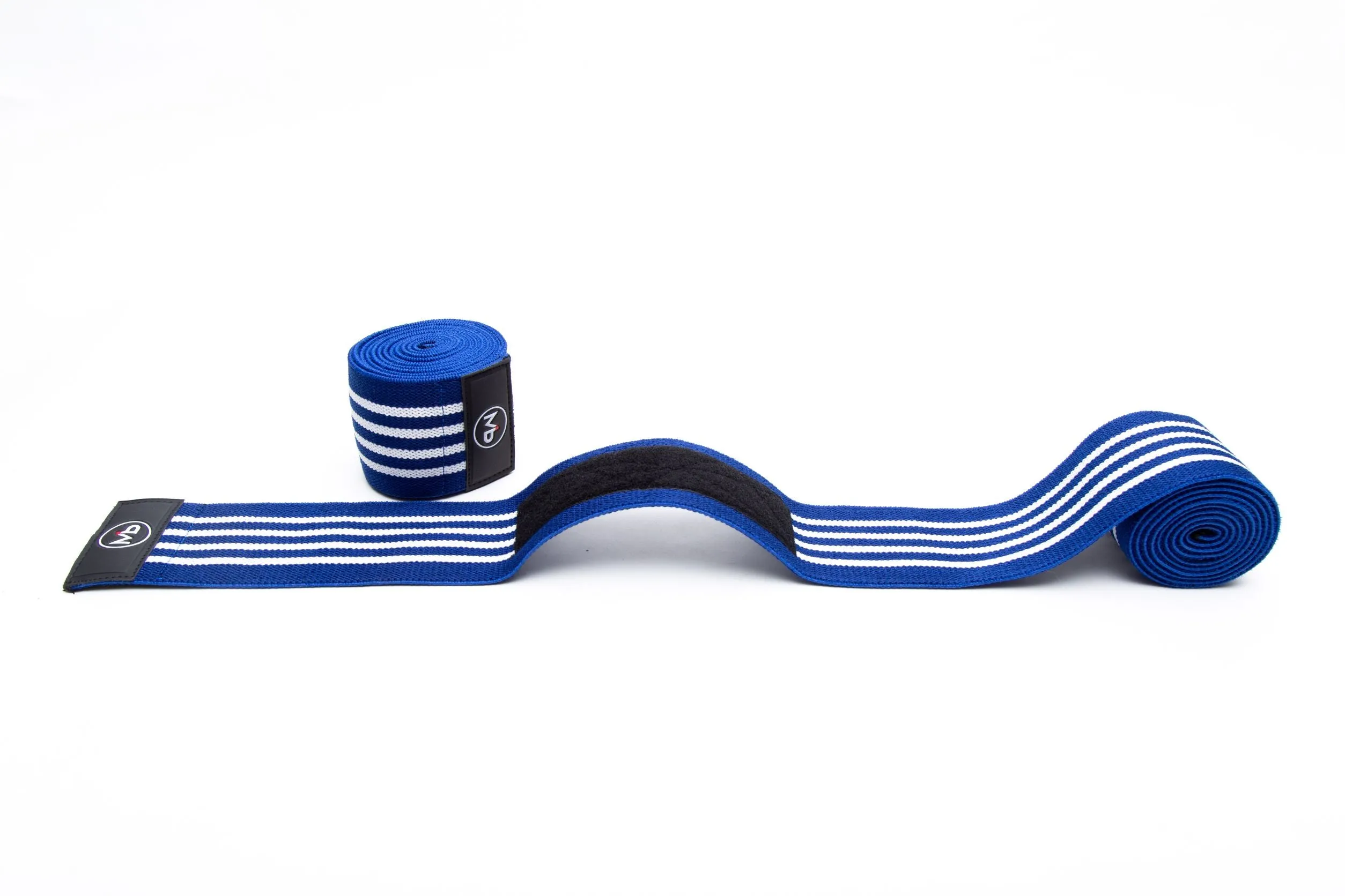 MAXbarbell Essentials Knee Wraps - Blue/White