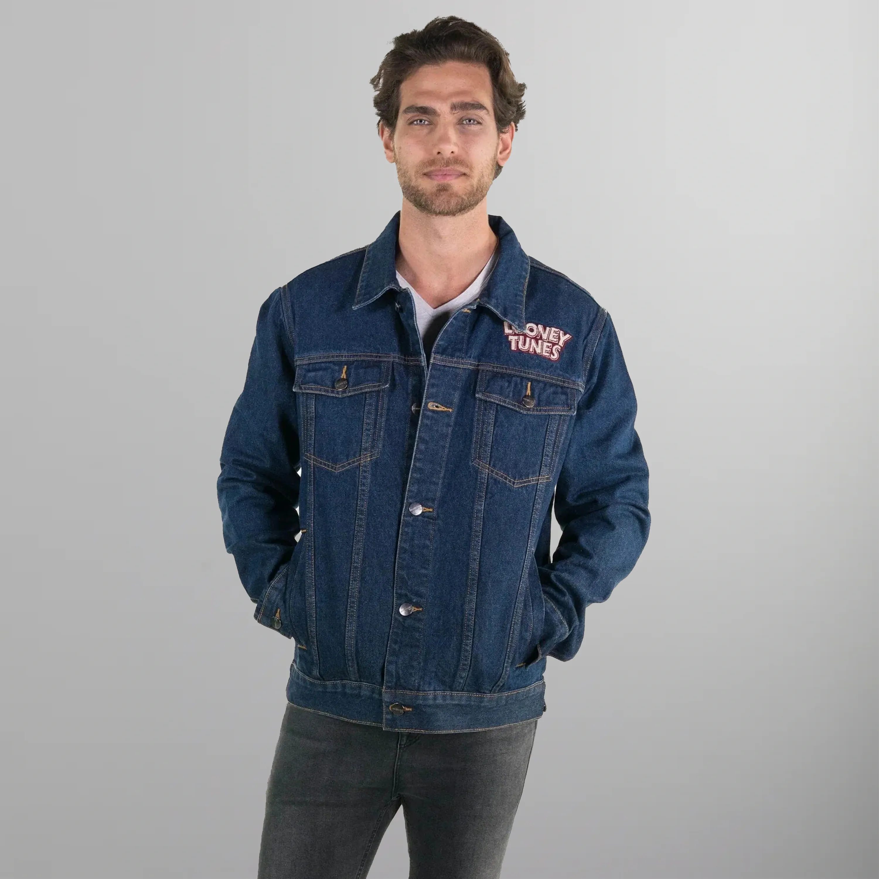 Men's Looney Tunes Denim Trucker Jacket - FINAL SALE