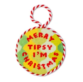 Merry Tipsy Needlepoint Ornament