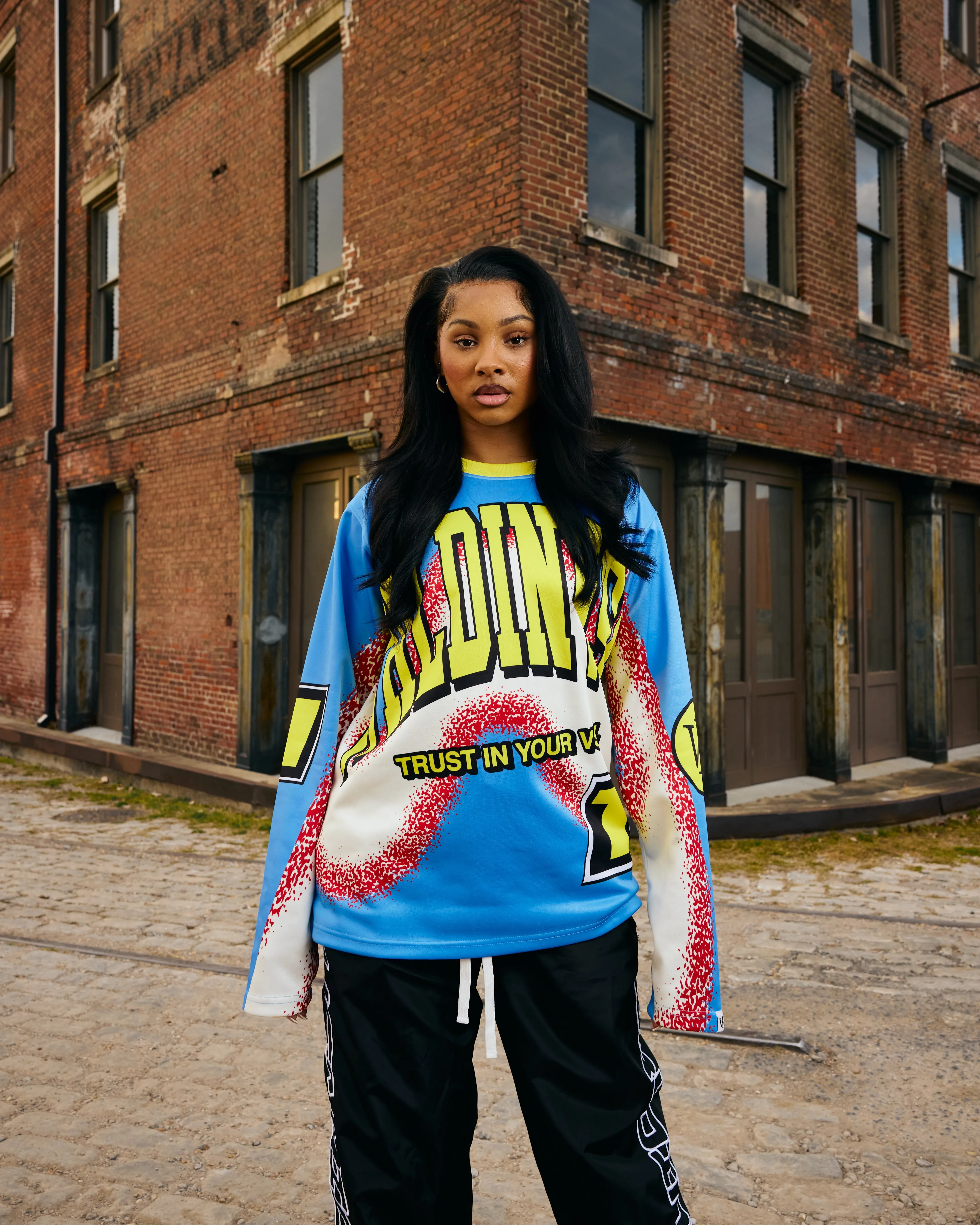 Motorsport Longsleeve Jersey (Blue/Yellow) [Premium   Heavyweight]