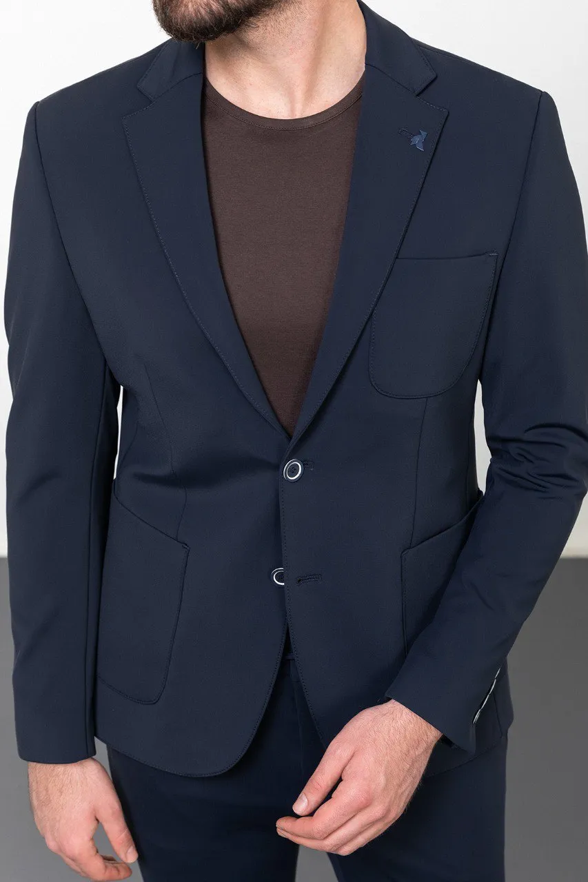 Navy Blue 2-Piece Suit.
