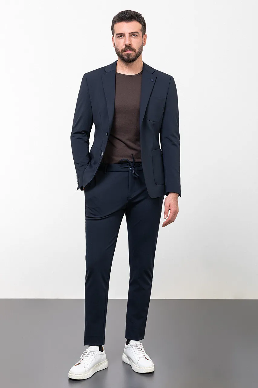 Navy Blue 2-Piece Suit.