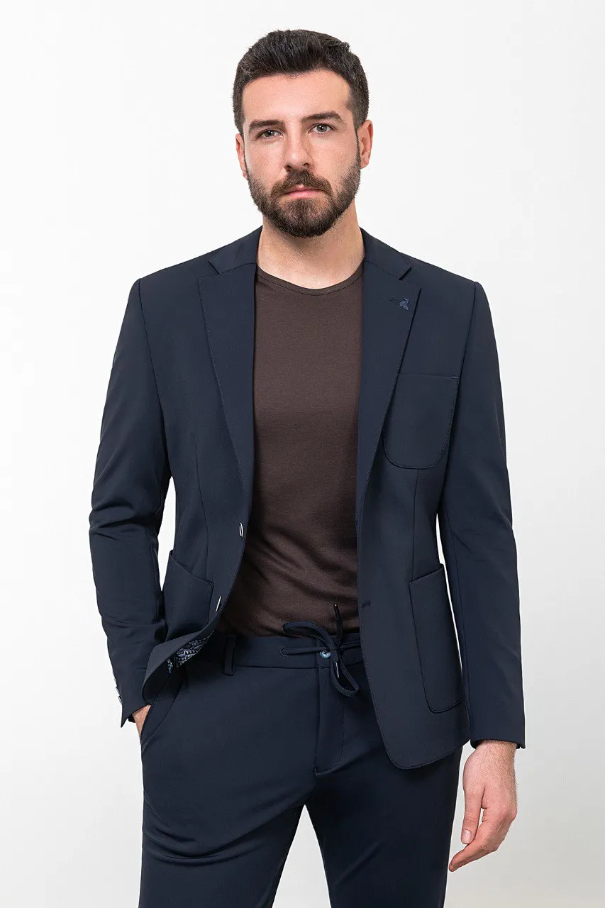 Navy Blue 2-Piece Suit.