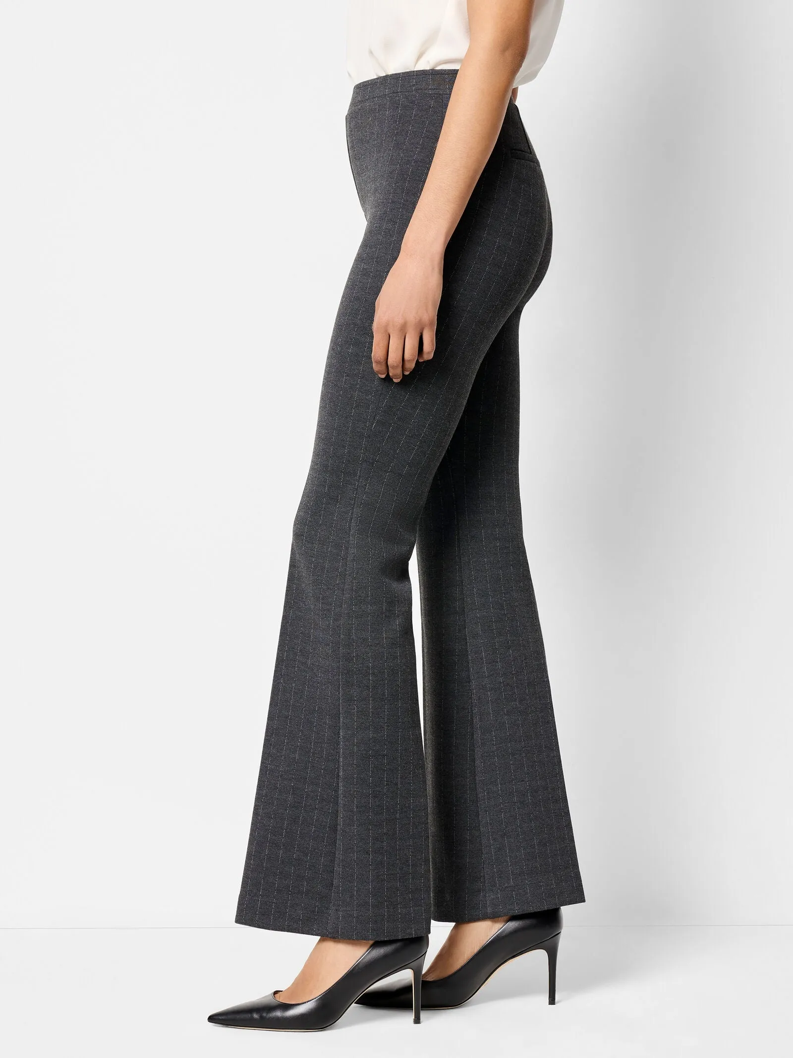Nic   Zoe Pinstripe Ponte Boot Leg Pants