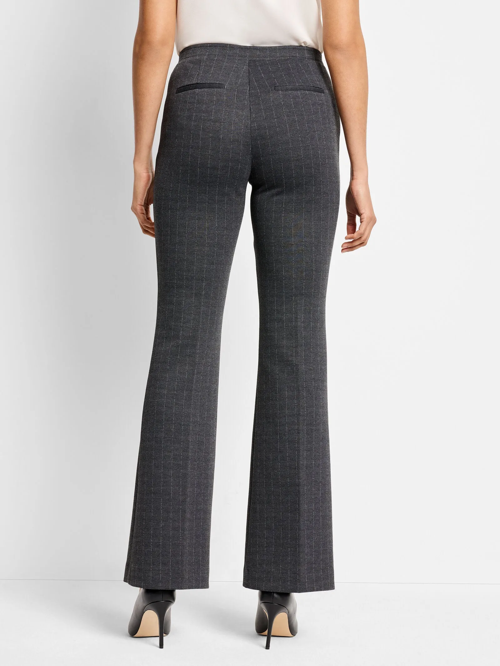 Nic   Zoe Pinstripe Ponte Boot Leg Pants