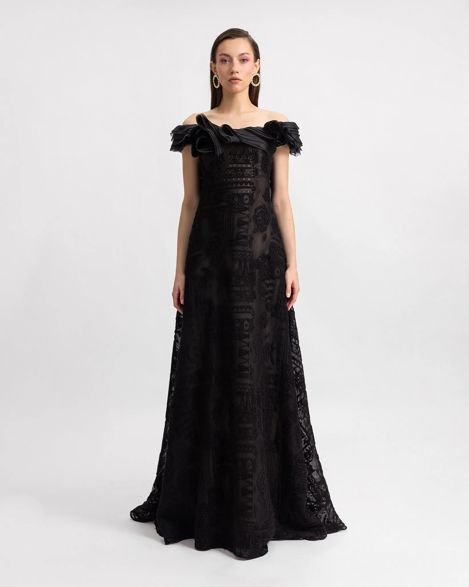 Off-Shoulders Loose-Cut Dress