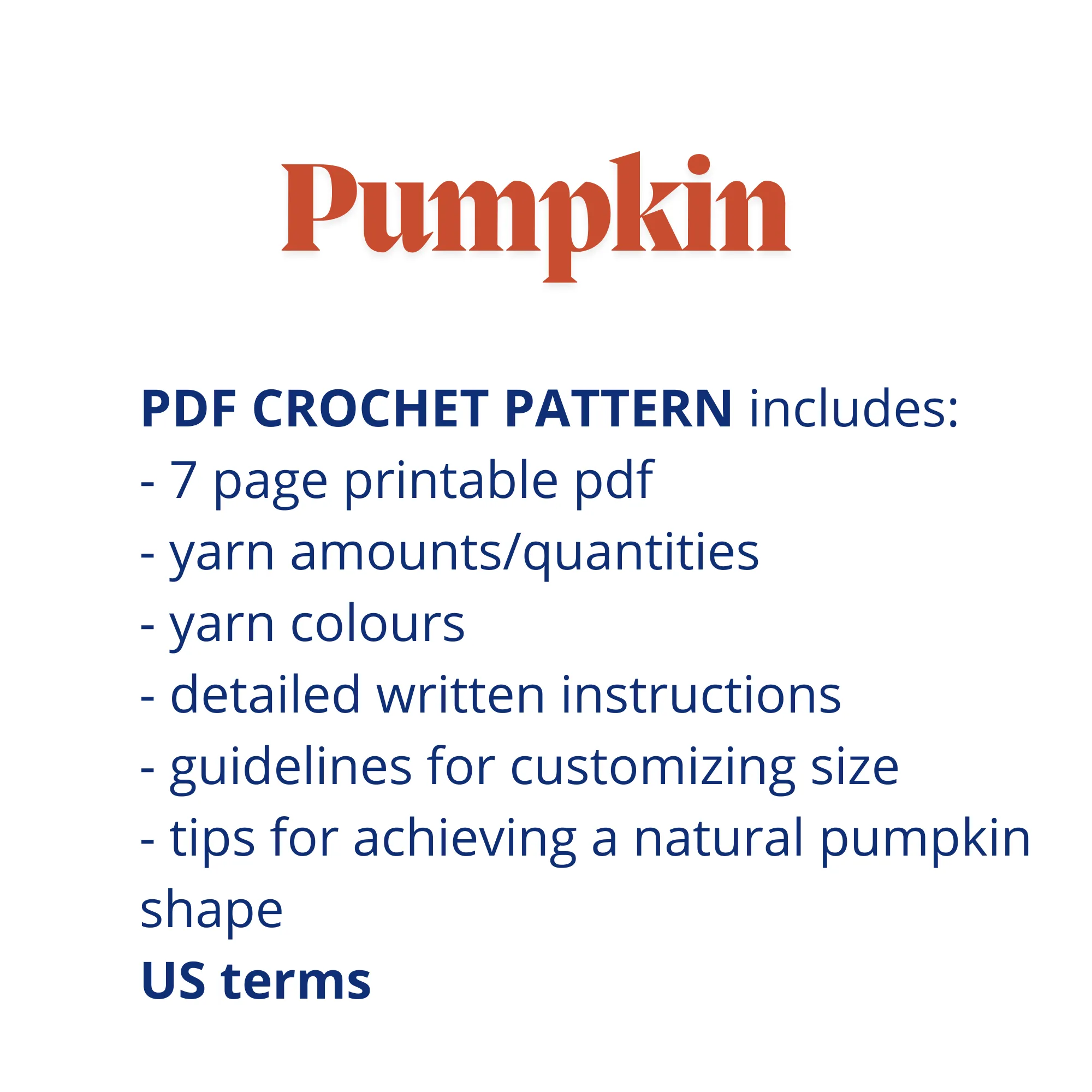 Pumpkin Crochet Pattern ONLY Beginner Crochet