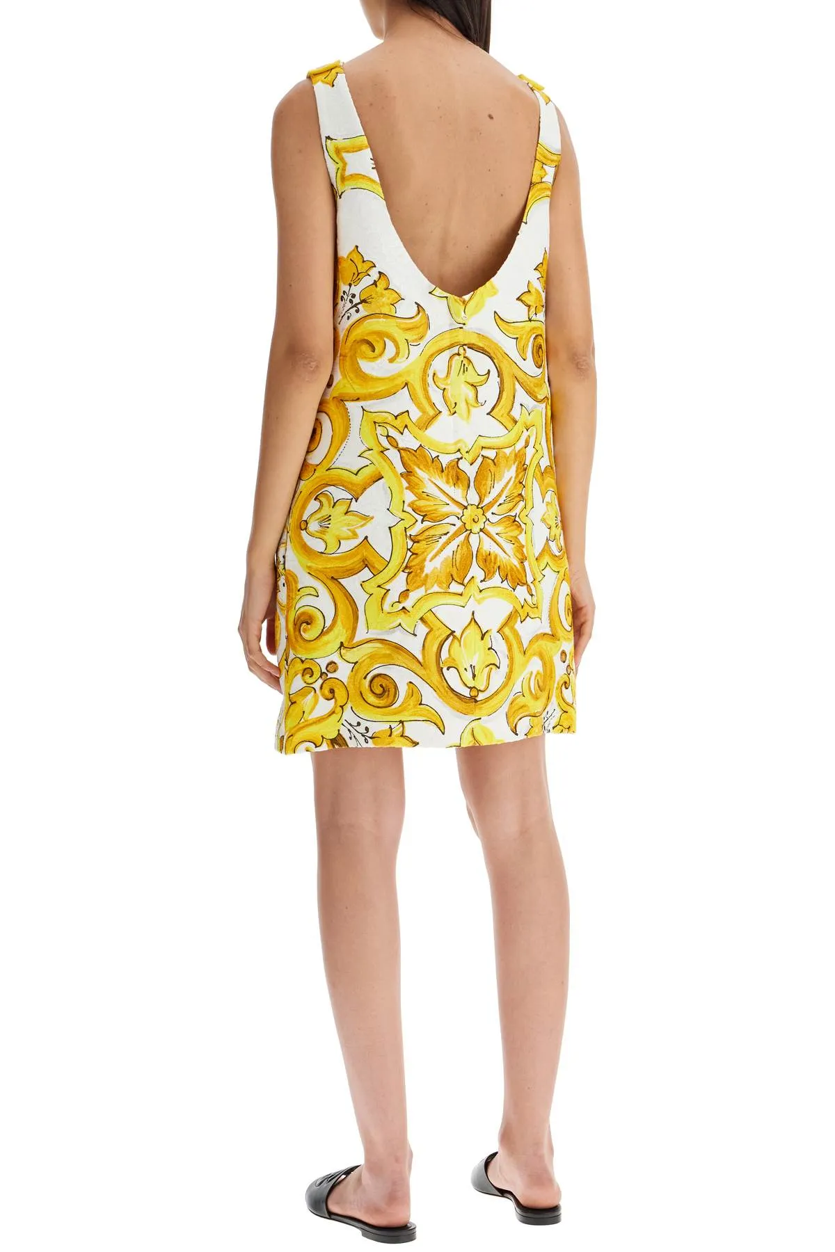 "mini brocade dress with mai F6JHPT FPTAZ MIX MAIOLICA GIALLO