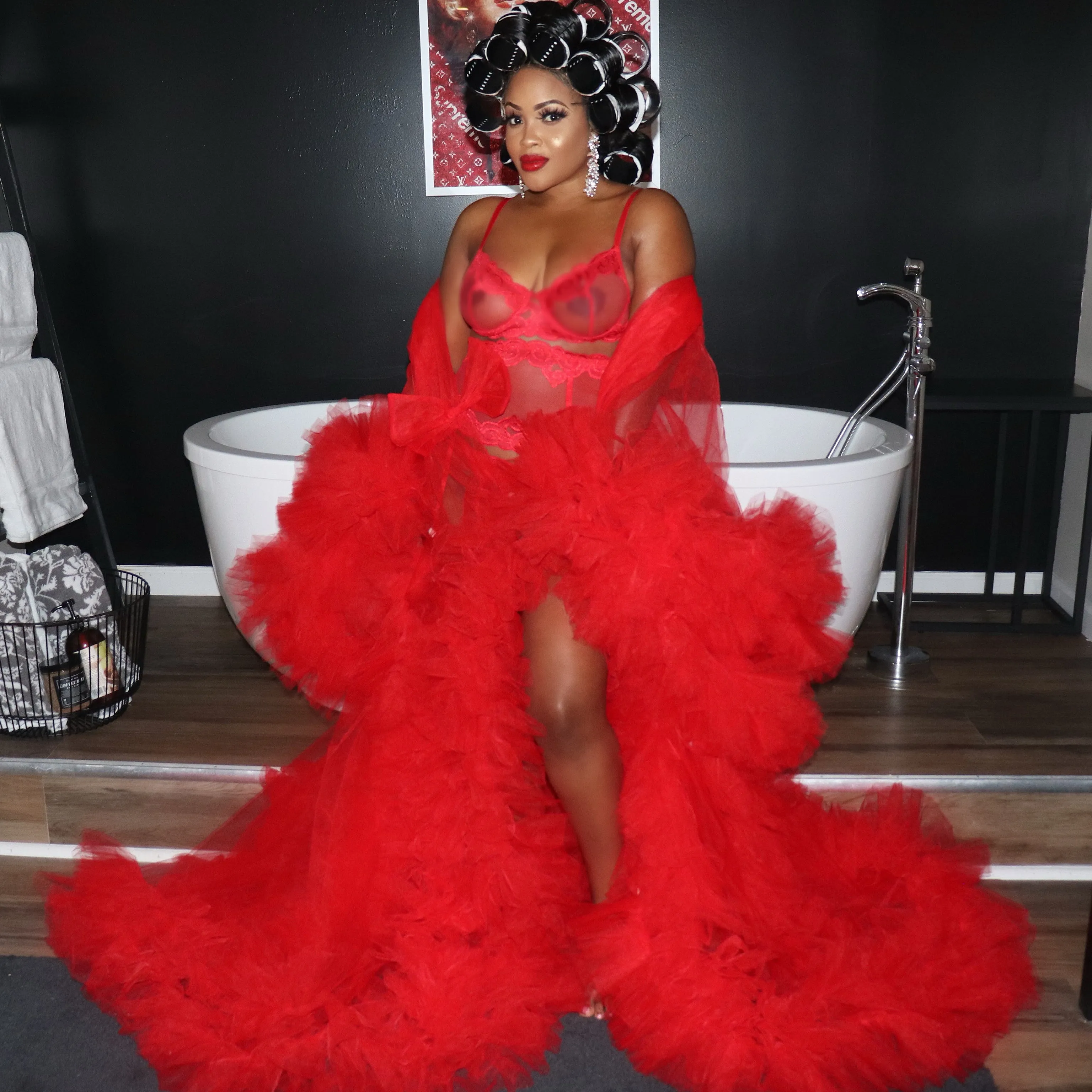 Red Tulle Robe