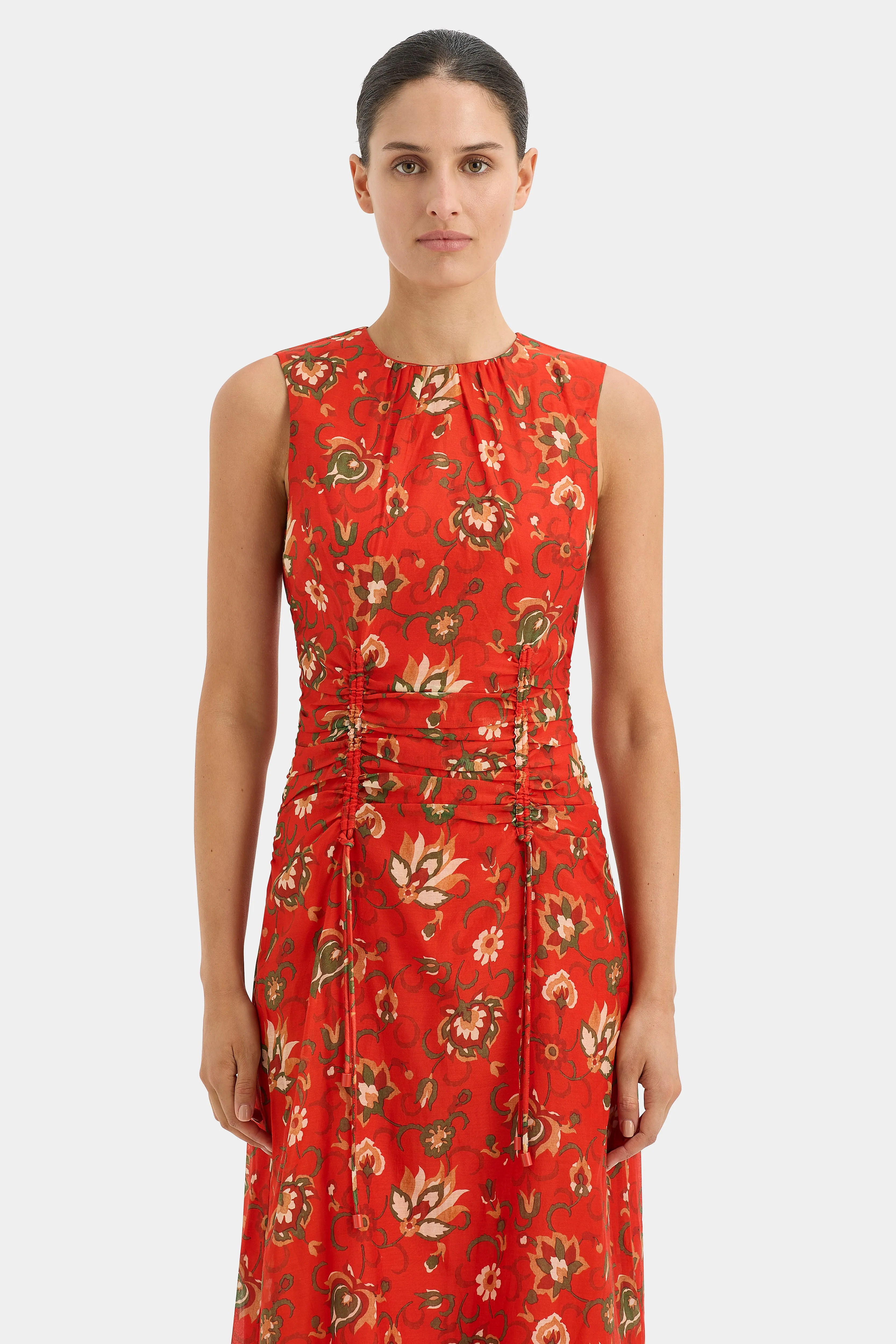 Reyes Ruched Midi Dress