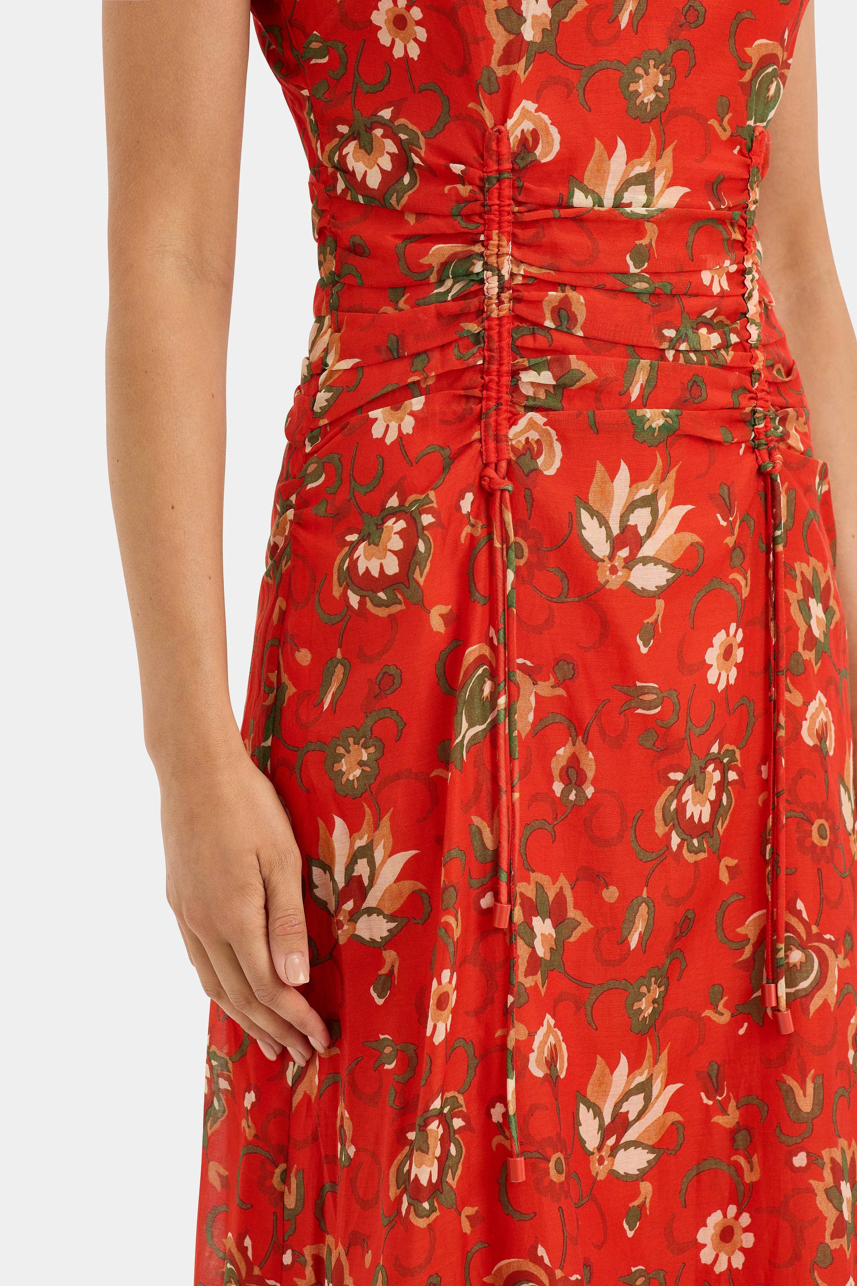 Reyes Ruched Midi Dress