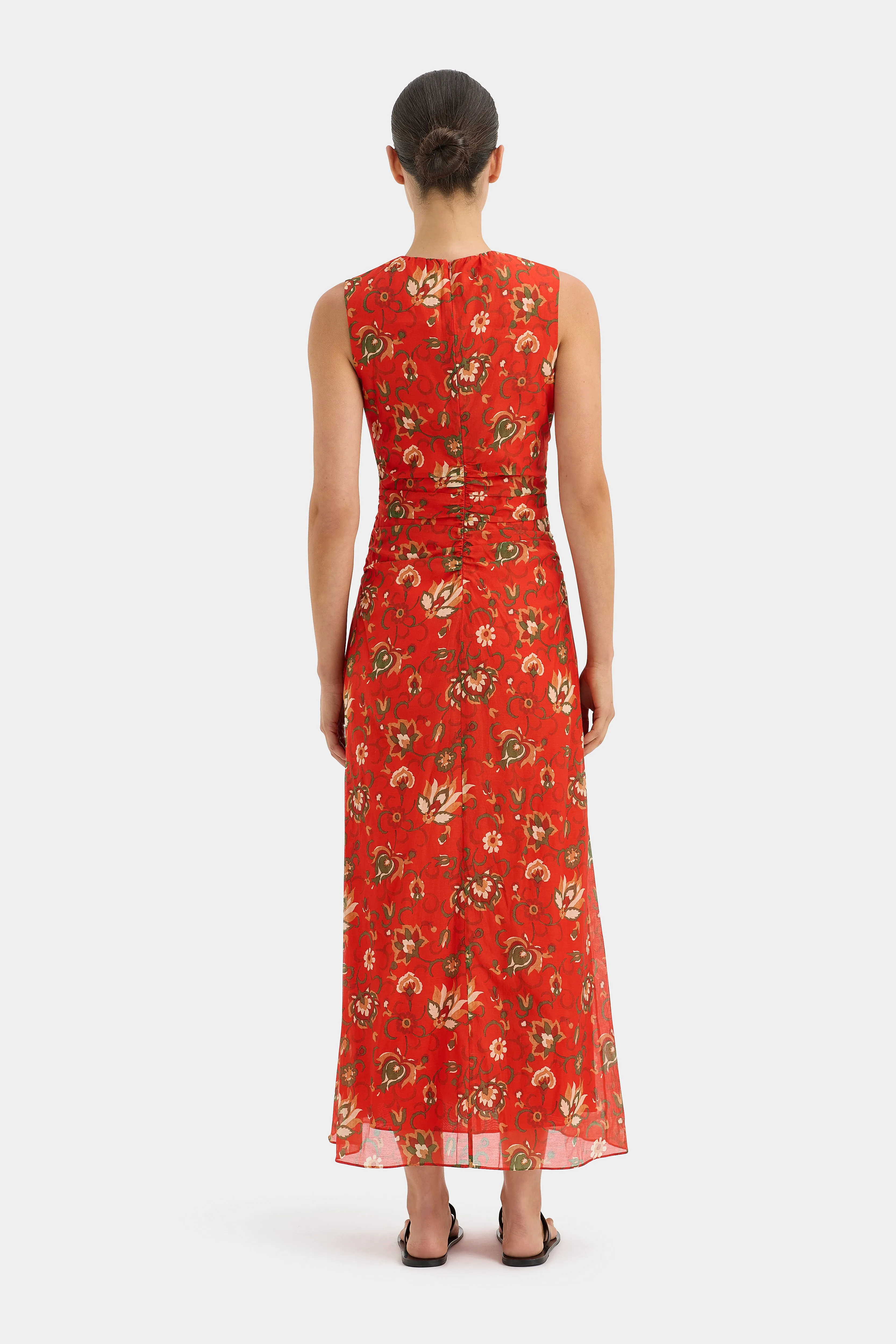 Reyes Ruched Midi Dress