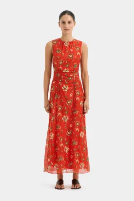 Reyes Ruched Midi Dress