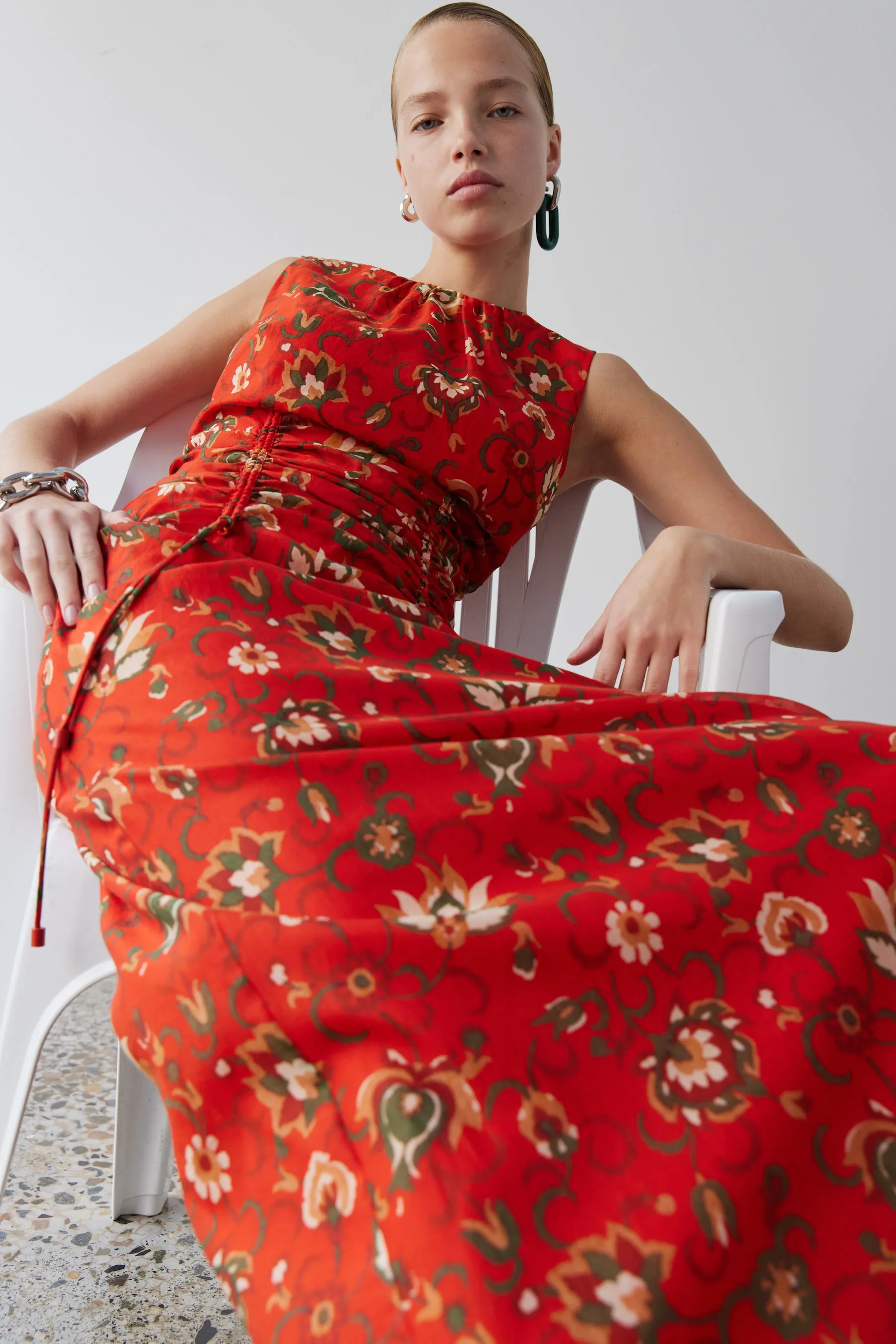 Reyes Ruched Midi Dress