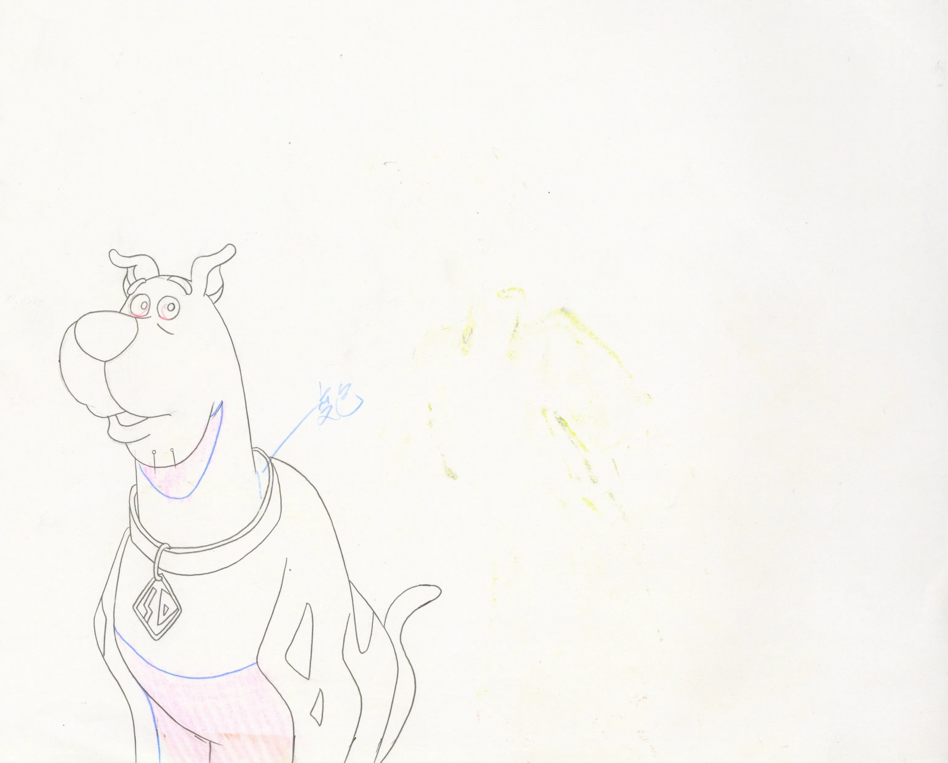 Scooby-Doo and the Witch's Ghost Original Production Cel and Matching Drawings Signed by Bob Singer: Scooby, Shaggy