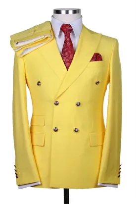 Suzhoufashion Bespoke White Striped Double Breasted Men Suits