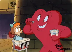 Tiny Toon Adventures Original Production Cel Signed by Tom Ruegger: Elmyra and Gossamer