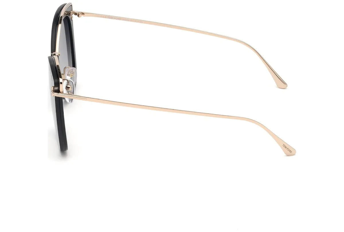Tom Ford Women Shiny Black / Smoke Mirror Sunglasses