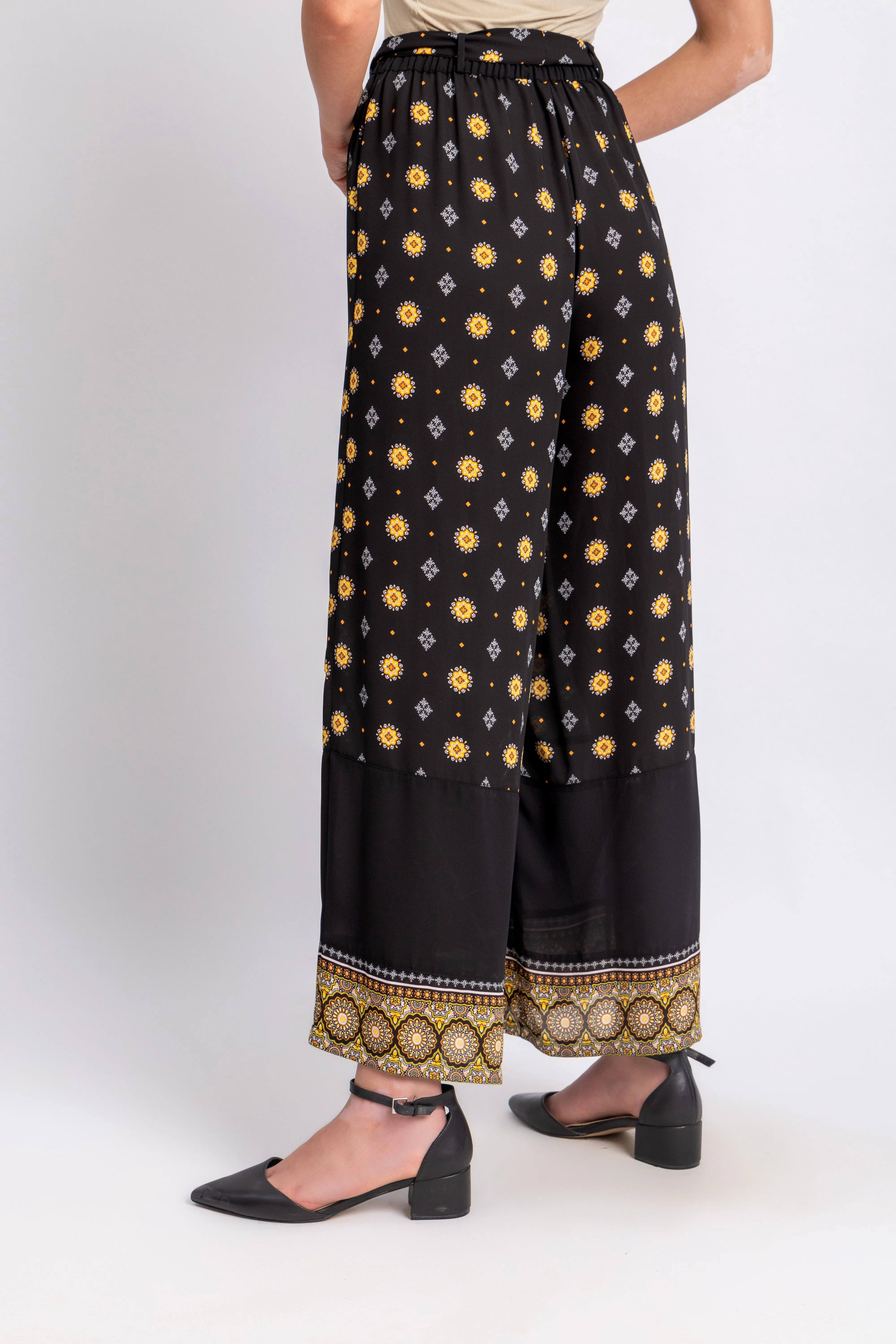 wide leg chiffon pants