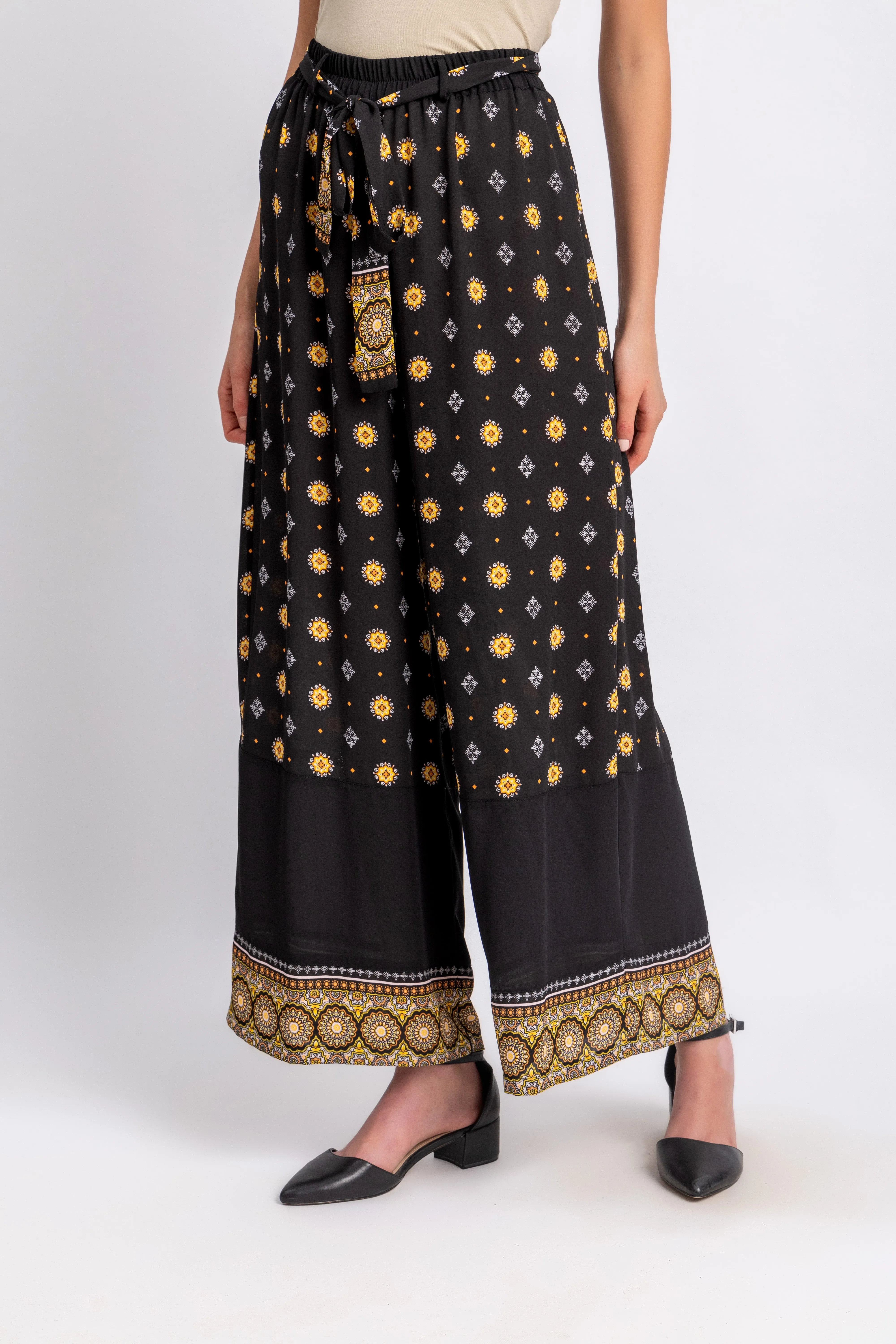 wide leg chiffon pants