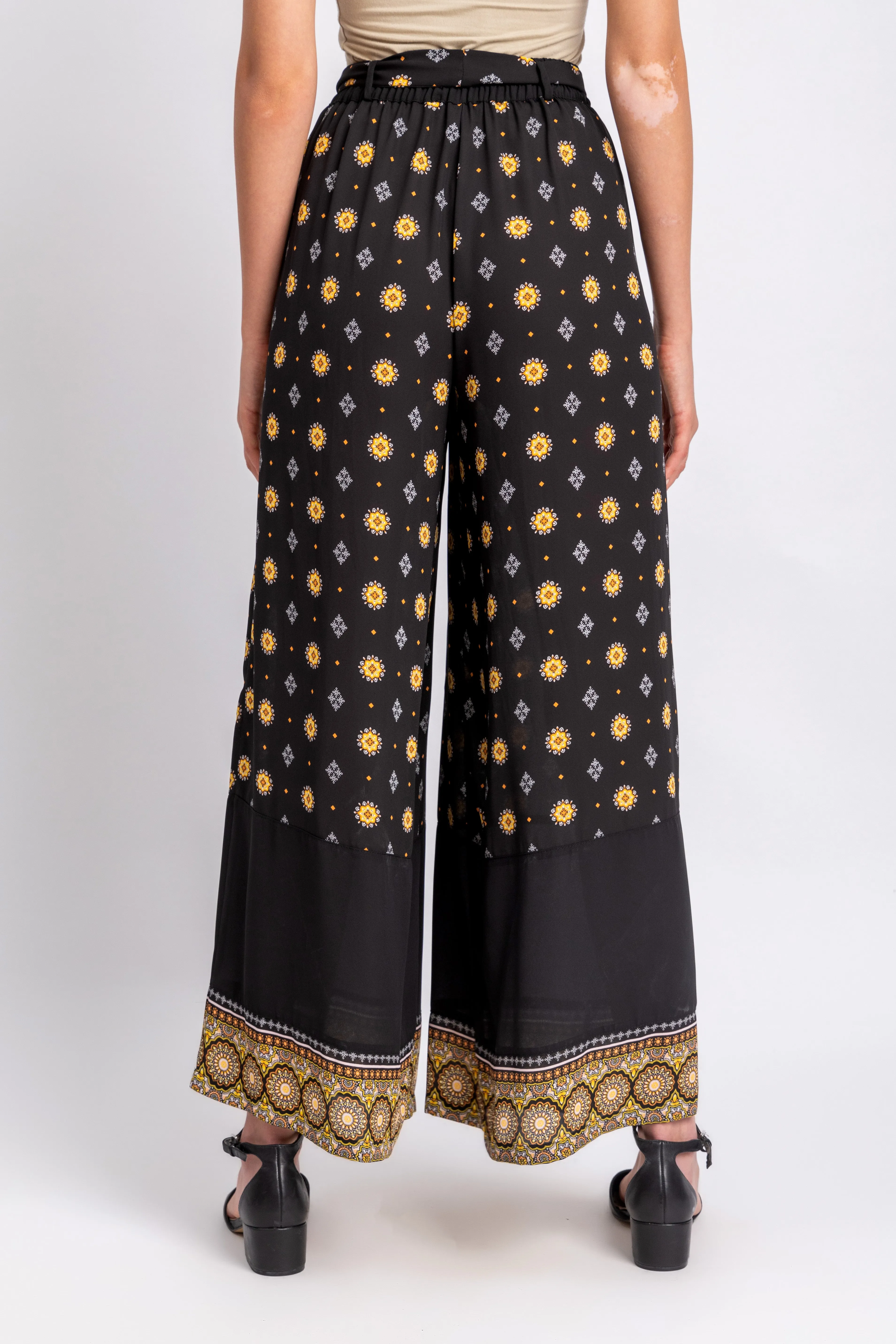 wide leg chiffon pants
