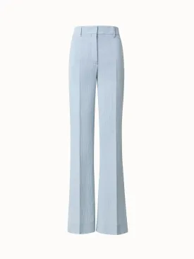 Wide Structured Cotton Silk Double-Face Pants