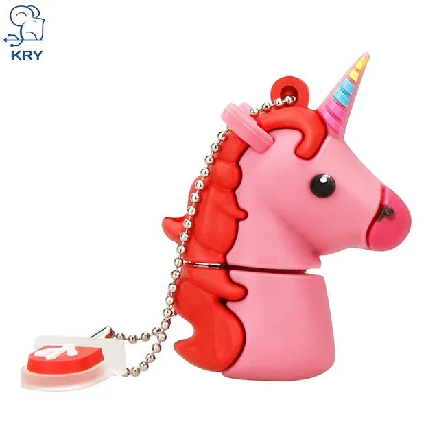 XIWANG New Style Cartoon Unicorn Pen Drive 64gb 32gb usb flash drive cute horse pendrive real capacity 4gb 8gb 16gb memory stick